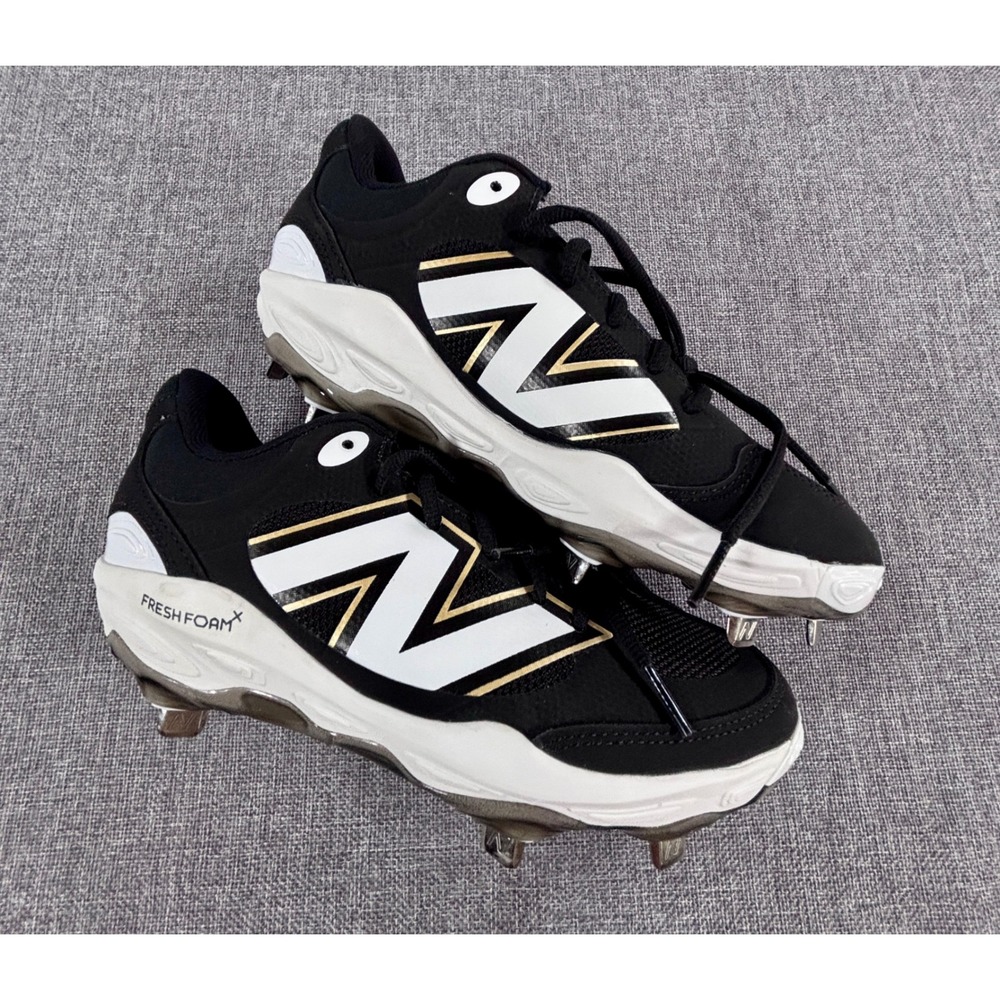 New Balance Fresh Foam X 3000v7 Metal Baseball Cleats Black Gold Men 5 Women 6.5